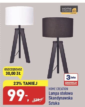 ALDI Lampa stołowa biała home creation oferta
