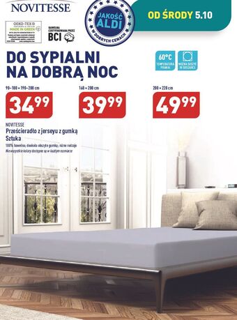 Prześcieradło z jerseyu gumką 200 x 220 cm novitesse