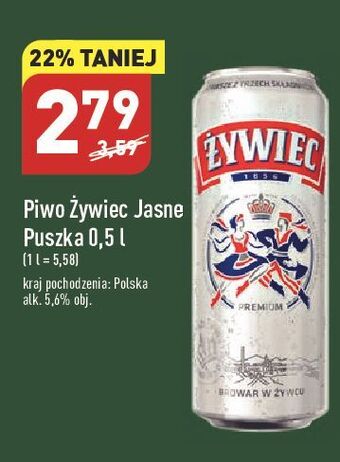 ALDI Piwo żywiec jasne pełne oferta