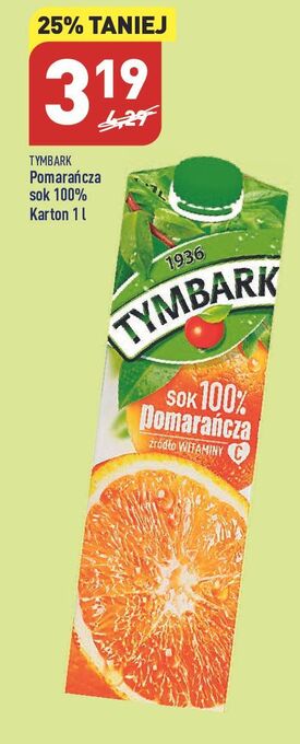 ALDI Sok pomarańczowy tymbark 1936 oferta