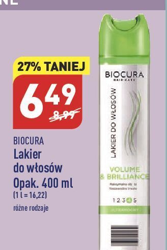 ALDI Lakier do włosów volume & brilliance ultra strong 4 biocura oferta