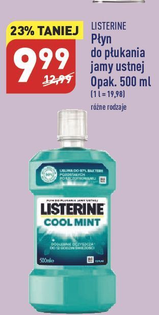 ALDI Płyn do płukania ust listerine cool mint oferta