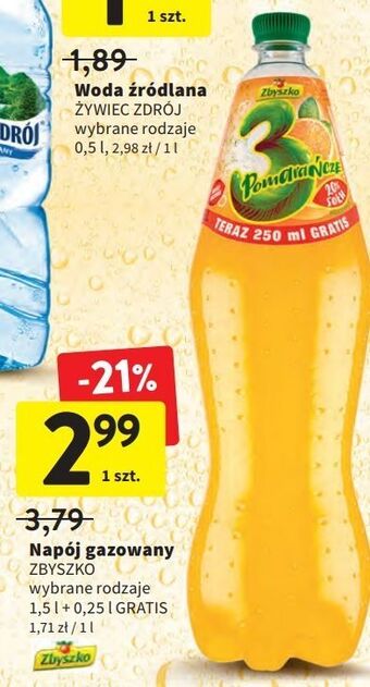 Intermarche Napój zbyszko 3 pomarańcze oferta