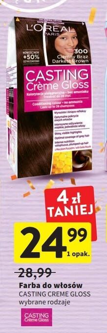 Intermarche Farba do włosów 300 ciemny brąz l'oreal casting creme gloss oferta