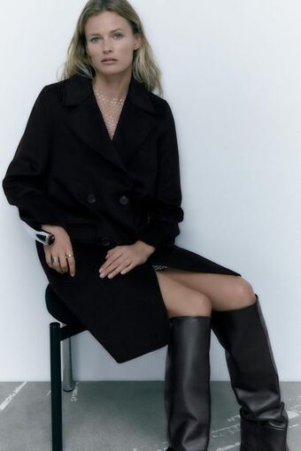 ZARA Wool blend double-breasted coat oferta