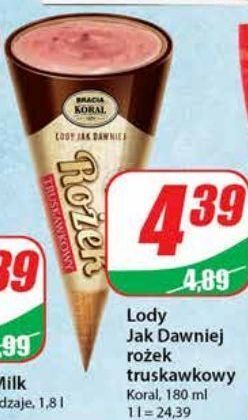 Dino Rożek truskawkowy bracia koral lody jak dawniej oferta