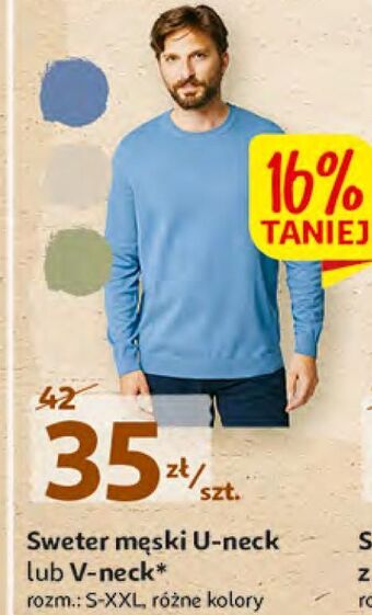 Auchan Sweter męski u-neck s-xxl inextenso by auchan oferta