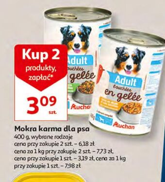 Auchan Karma dla psów adult z królikiem w galarecie auchan różnorodne (logo czerwone) oferta