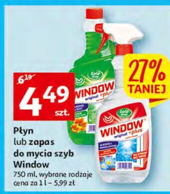 Auchan Płyn do mycia szyb zielony - zapas gold drop window original plus oferta