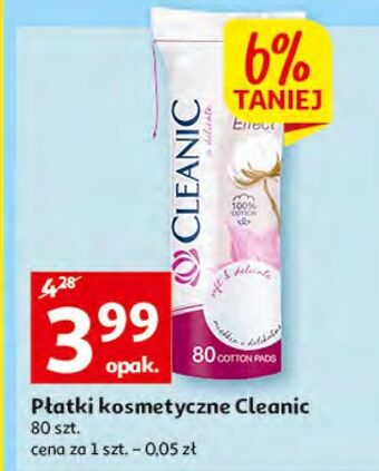 Auchan Płatki kosmetyczne pure effect okrągłe cleanic oferta