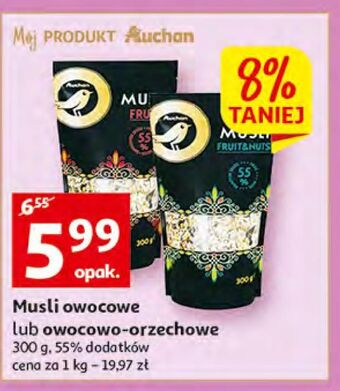 Auchan Musli owocowo-orzechowe auchan oferta