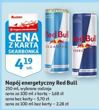 Napój energetyczny bez cukru red bull