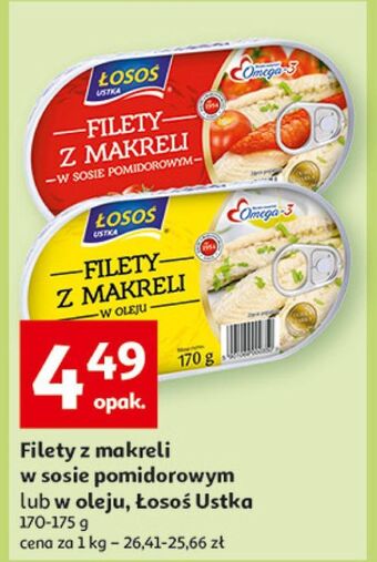Auchan Filety z makreli w sosie pomidorowym łosoś ustka oferta