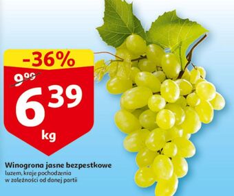 Auchan Winogrona jasne bezpestkowe oferta