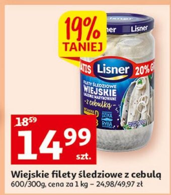 Auchan Wiejskie filety śledziowe w oleju z cebulką lisner oferta