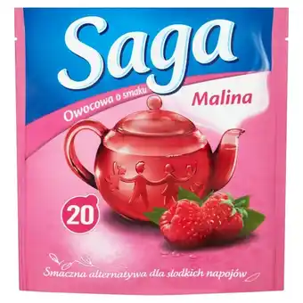 Delikatesy Centrum Saga herbatka owocowa o smaku malina 34 g (20 torebek) oferta