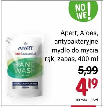 Apart, Aloes, antybakteryjne mydło do mycia rąk, zapas, 400 ml