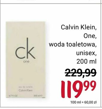 Rossmann Calvin Klein, One, woda toaletowa, unisex oferta