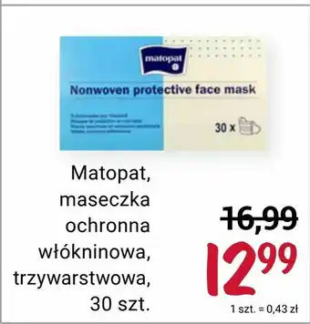 Rossmann Matopat, maseczka ochronna włókninowa, trzywarstwowa oferta