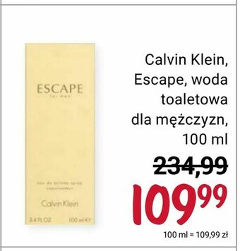 Rossmann Calvin Klein, Escape, woda toaletowa dla mężczyzn oferta