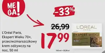 Rossmann L'Oréal Paris, Ekspert Wieku 70+, przeciwzmarszczkowy krem odżywczy na noc, 50 ml oferta