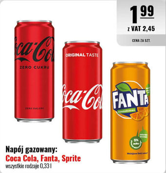 Eurocash Napój gazowany: Coca Cola, Fanta, Sprite 0,33 L oferta