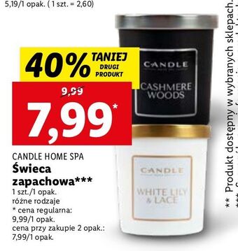 Lidl Świeca zapachowa white lily & lace candle home spa oferta