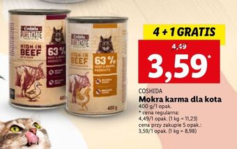Lidl Karma dla kota wołowina i kurczak coshida pure taste oferta
