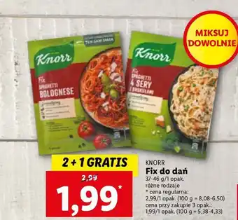 Lidl Spaghetti 4 sery z brokułami knorr fix oferta