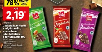 Lidl Czekolada mleczna z siekanymi migdałami fin carre oferta