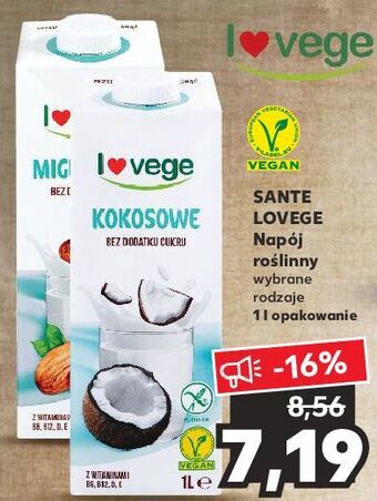 Kaufland Napój kokosowy z dodatkiem ryżu sante i love vege oferta