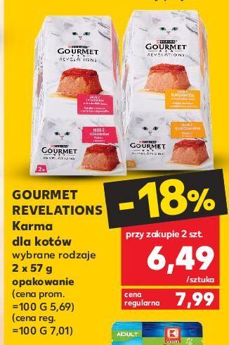 Kaufland Karma dla kota mus z wołowiną purina gourmet revelations oferta