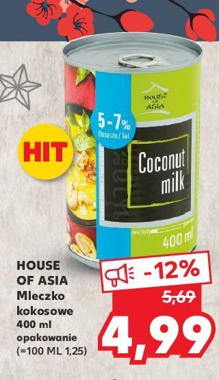 Kaufland Mleczko kokosowe 5-7% house of asia oferta