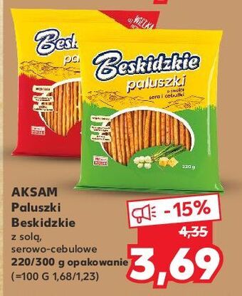 Kaufland Paluszki ser z cebulą aksam beskidzkie oferta