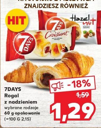 Kaufland Croissant z nadzieniem o smaku orzechów laskowych 7 days oferta