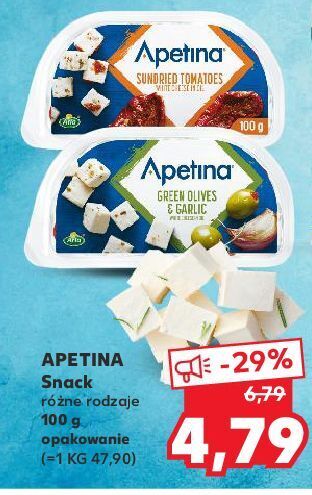 Kaufland Koreczki serowe z zielonymi oliwkami i czosnkiem arla apetina snack oferta