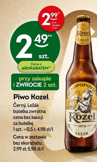Żabka Kozel ležák piwo jasne 500 ml oferta