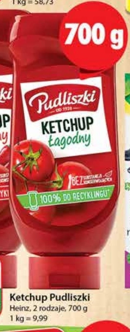 Pudliszki ketchup łagodny 700 g