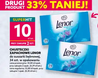 Dealz Lenor Chusteczki zapachowe do suszarki bebnowej 34 sztuk w opakowaniu oferta