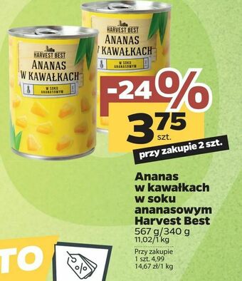 Netto Ananas w kawałkach w soku ananasowym Harvest Best oferta
