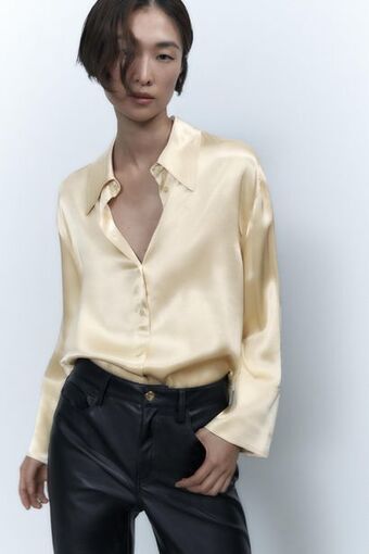 Flowing satin shirt