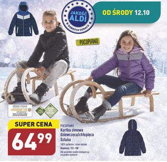 ALDI Kurtka zimowa dziewczęca 122 - 158 pocopiano oferta