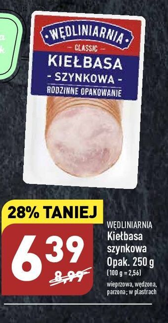 ALDI Kiełbasa szynkowa classic wędliniarnia oferta