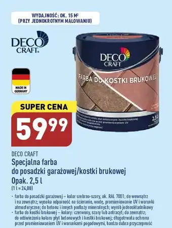 ALDI Farba do kostki brukowej szara deco craft oferta