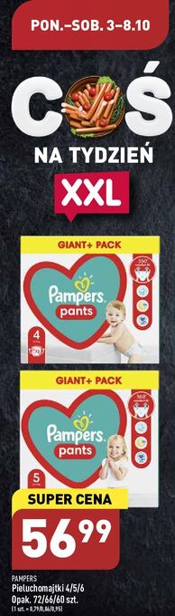 ALDI Pieluchomajtki 4 pampers pants oferta