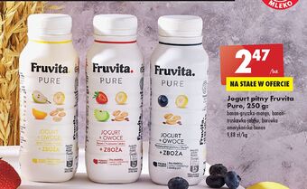 Biedronka Jogurt banan gruszka mango + płatki owsiane i jaglane fruvita pure oferta