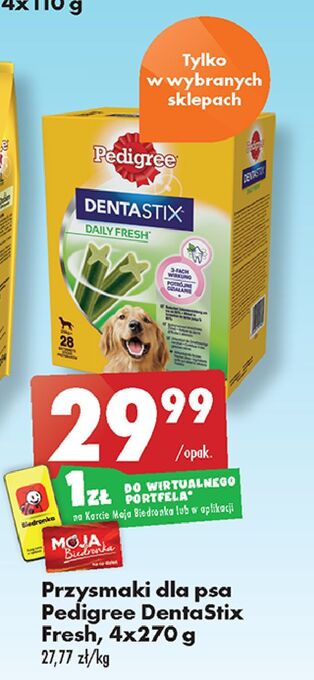 Biedronka Przysmak dla psa średnie rasy pedigree dentastix oferta