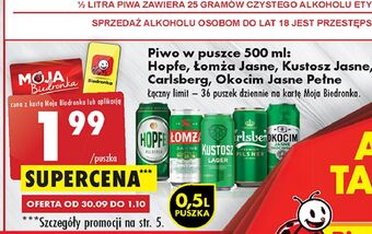 Biedronka Piwo carlsberg oferta