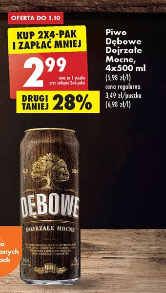 Biedronka Piwo dębowe dojrzałe mocne oferta