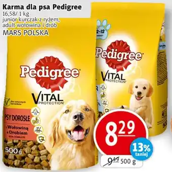 Prim Market Mars Polska Karma dla psa Pedigree junior kurczak z ryżem, adult wołowina i drób 500 g oferta